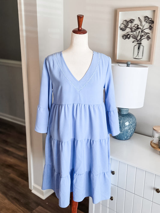 Blue Tiered Dress S/M