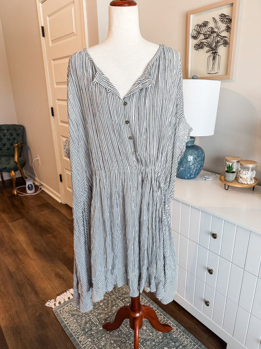 Gray Striped Dress 3X
