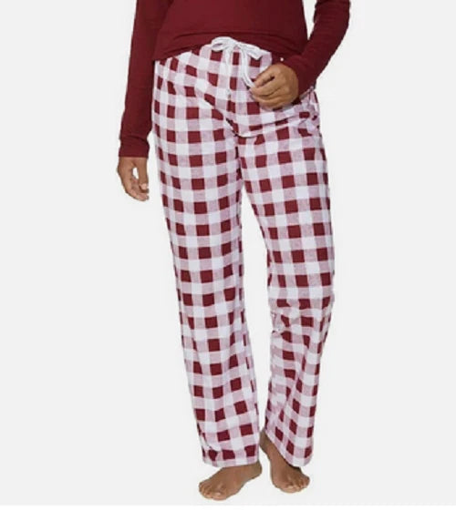 Burgundy Checked Lounge Pants L