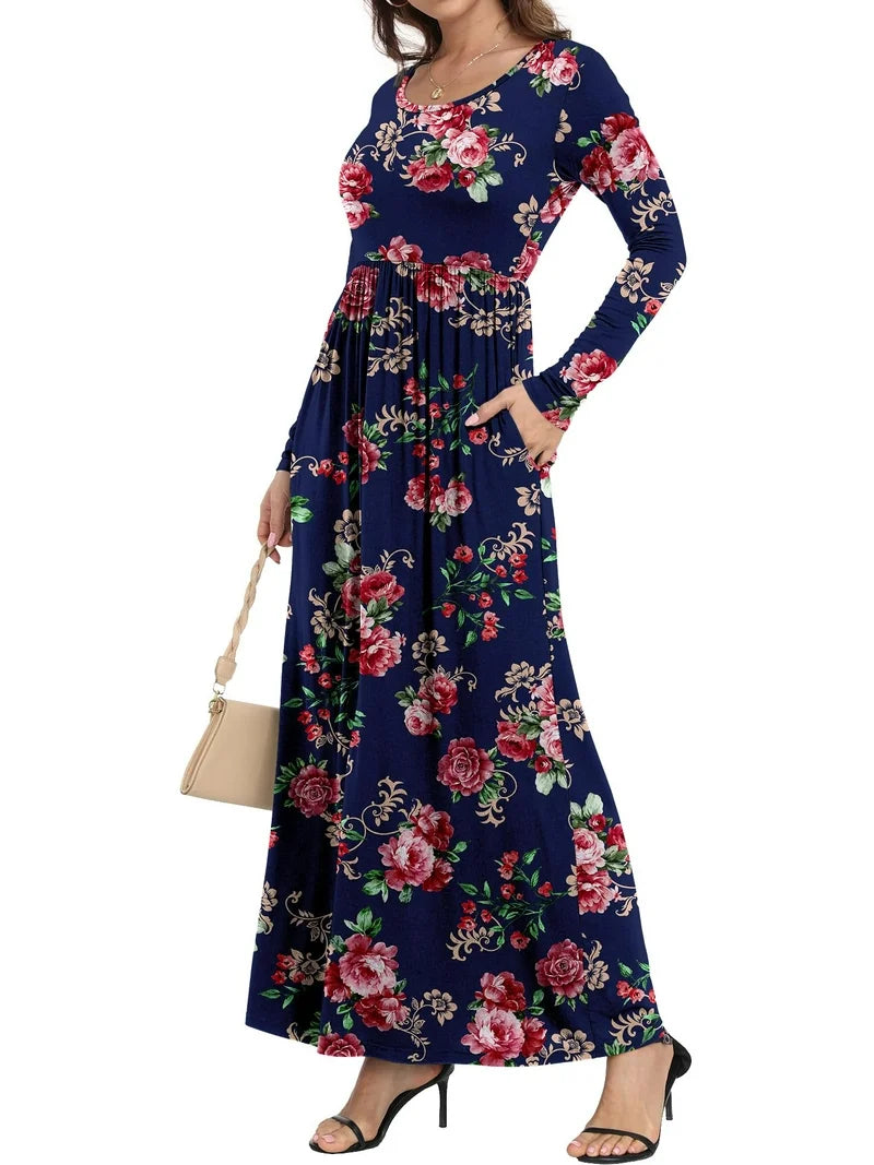 Navy Floral Maxi Dress XL