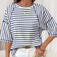 Navy White Striped Top L