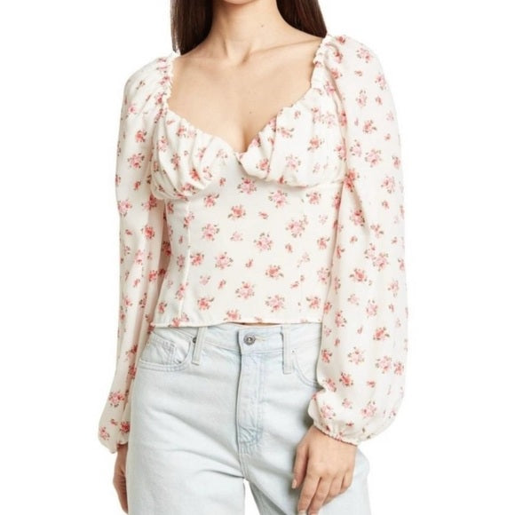 NWT White Floral Top 1X