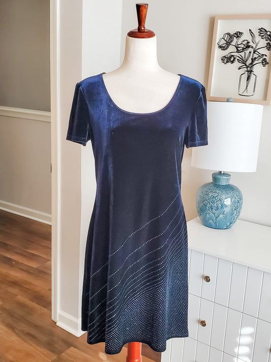 Navy Velvet Dress M
