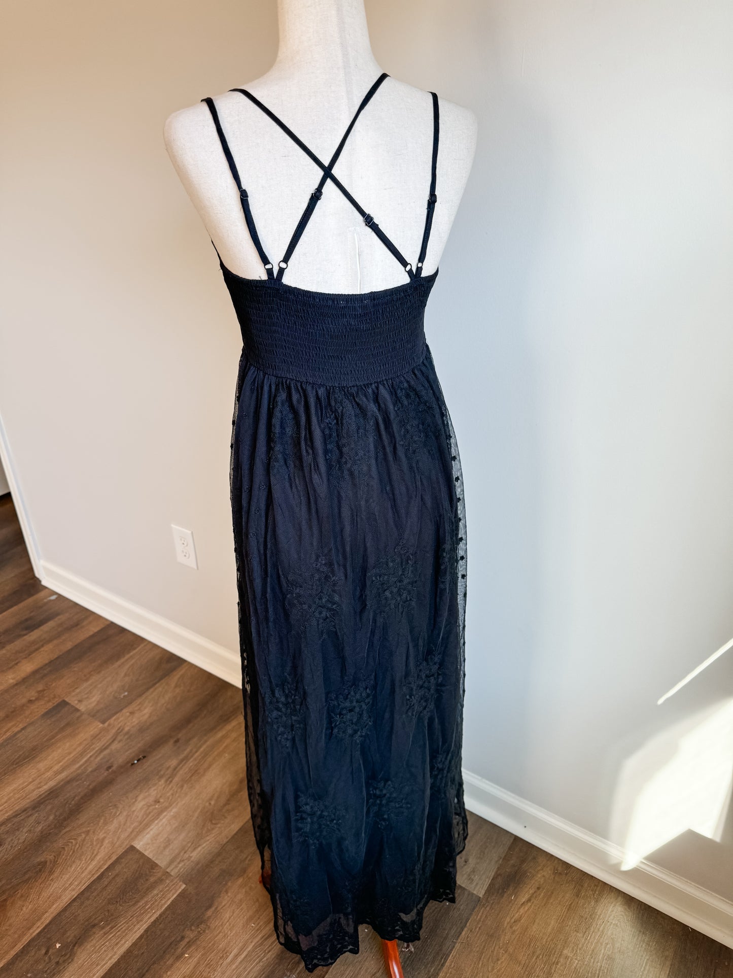 Black Lace Maxi Dress S