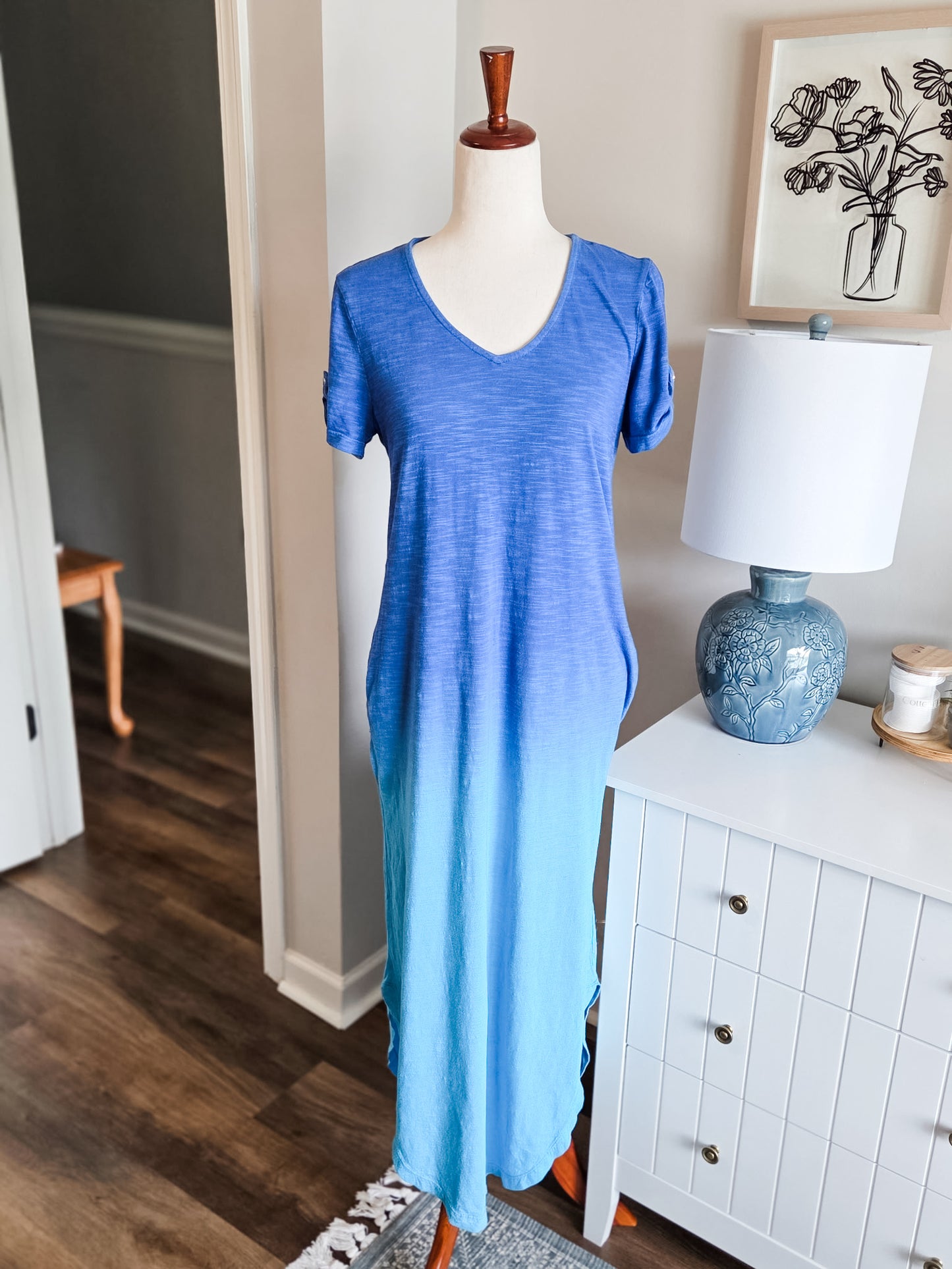 Blue Ombré Maxi Dress 8/10