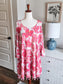 Pink Floral Cold Shoulder Dress M