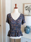 Navy Print Top M