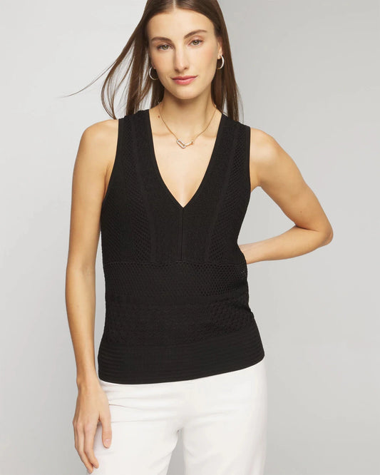 Black Lace Sweater Tank M