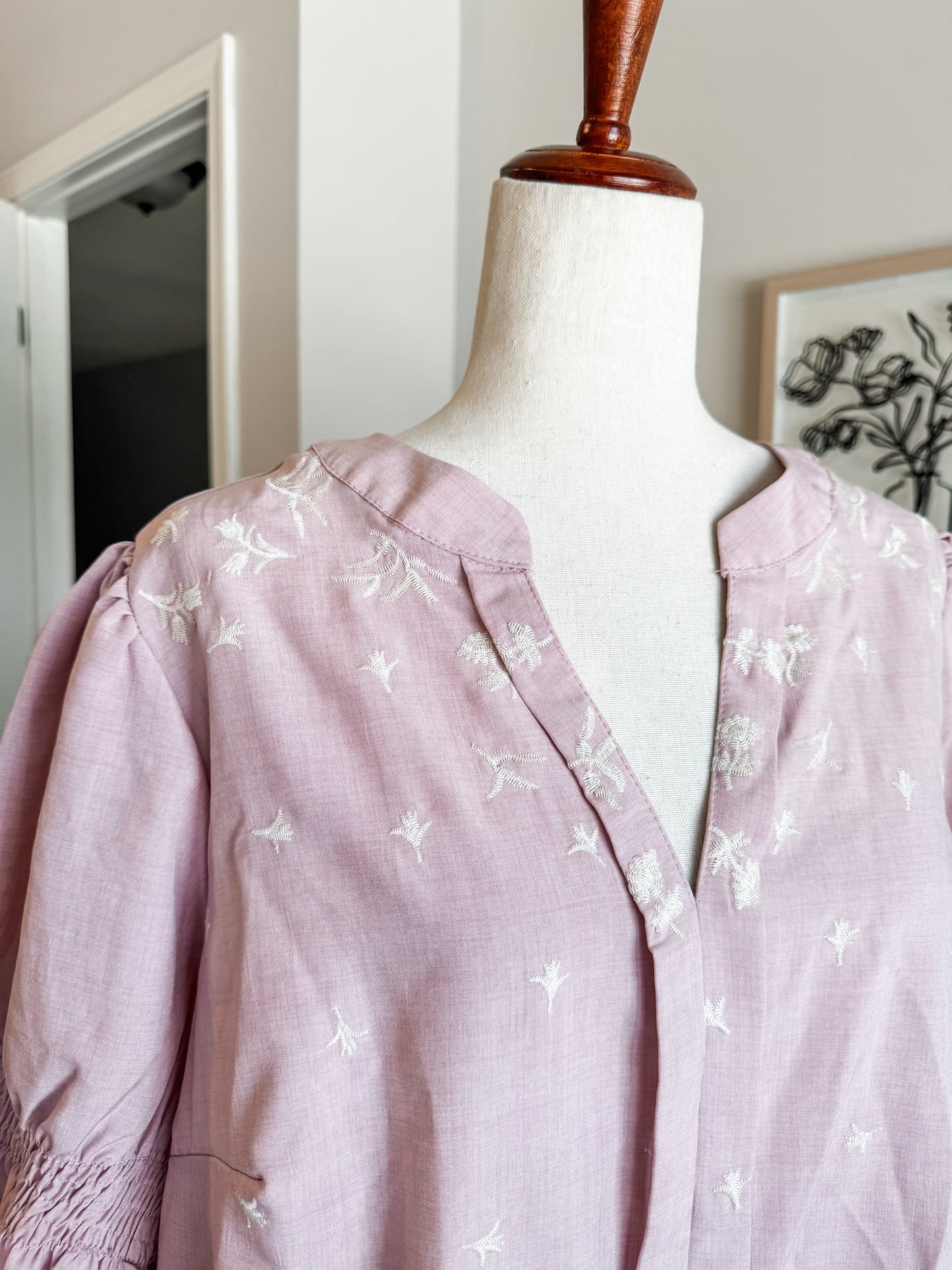 Mauve Embroidered Top XL/1X