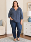 Navy Print Top PXL