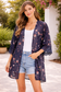 Navy Floral Kimono XS