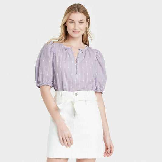 Purple Textured Top XS