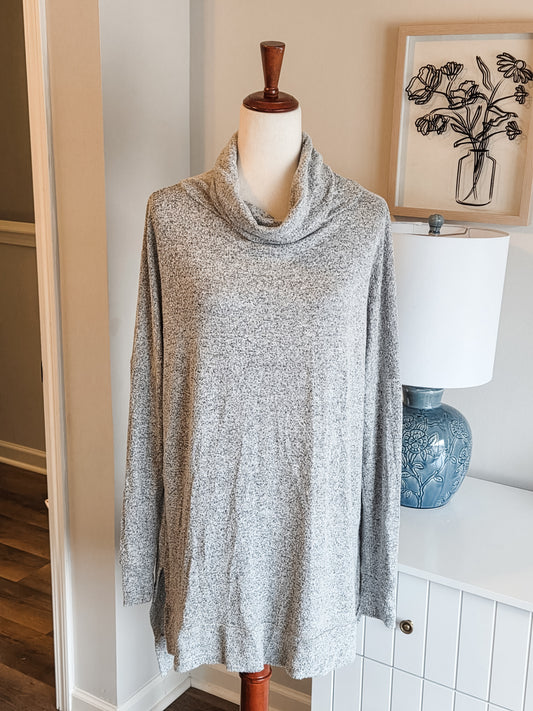 Gray Cowl Neck Tunic M