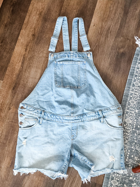 Denim Maternity Shortalls 8