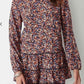 Black Orange Blue Floral Tunic L/XL