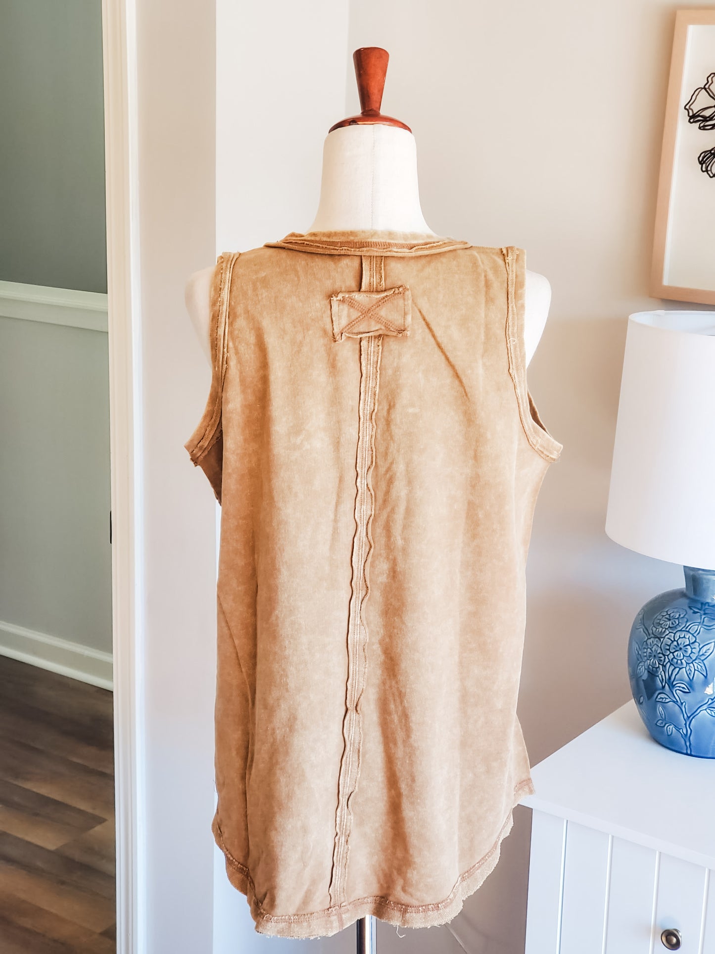 NEW Camel Cotton Tank M