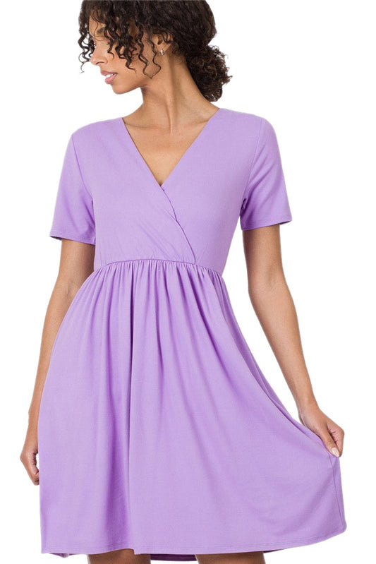 NEW Purple V Neck Dress