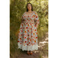 Multi Color Floral Cotton Lace Hem Dress 1X