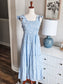 NEW Blue White Smocked Dress