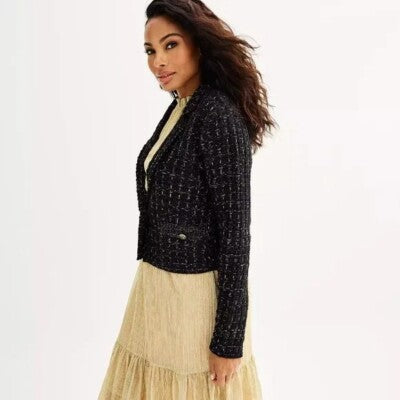 NWT Black Textured Jacket S