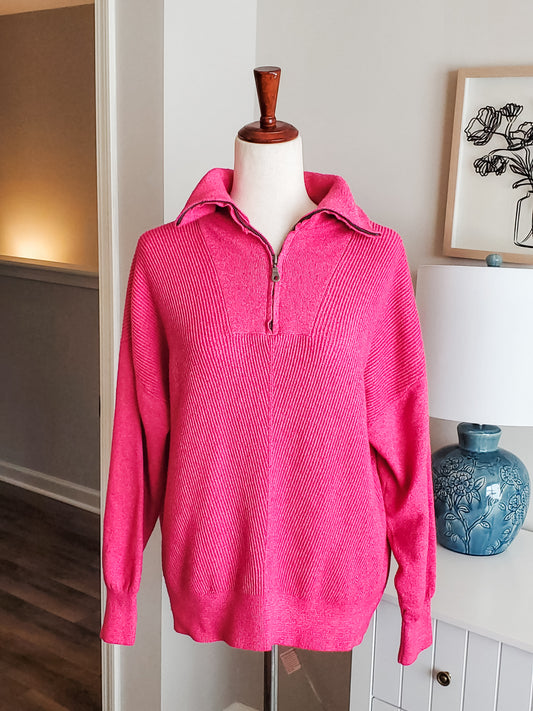 Hot Pink Quarter Zip L