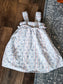 White Blue Red Print Dress 3T