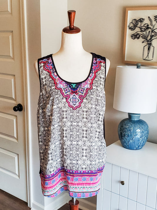 Black Cream Multi Color Tank L