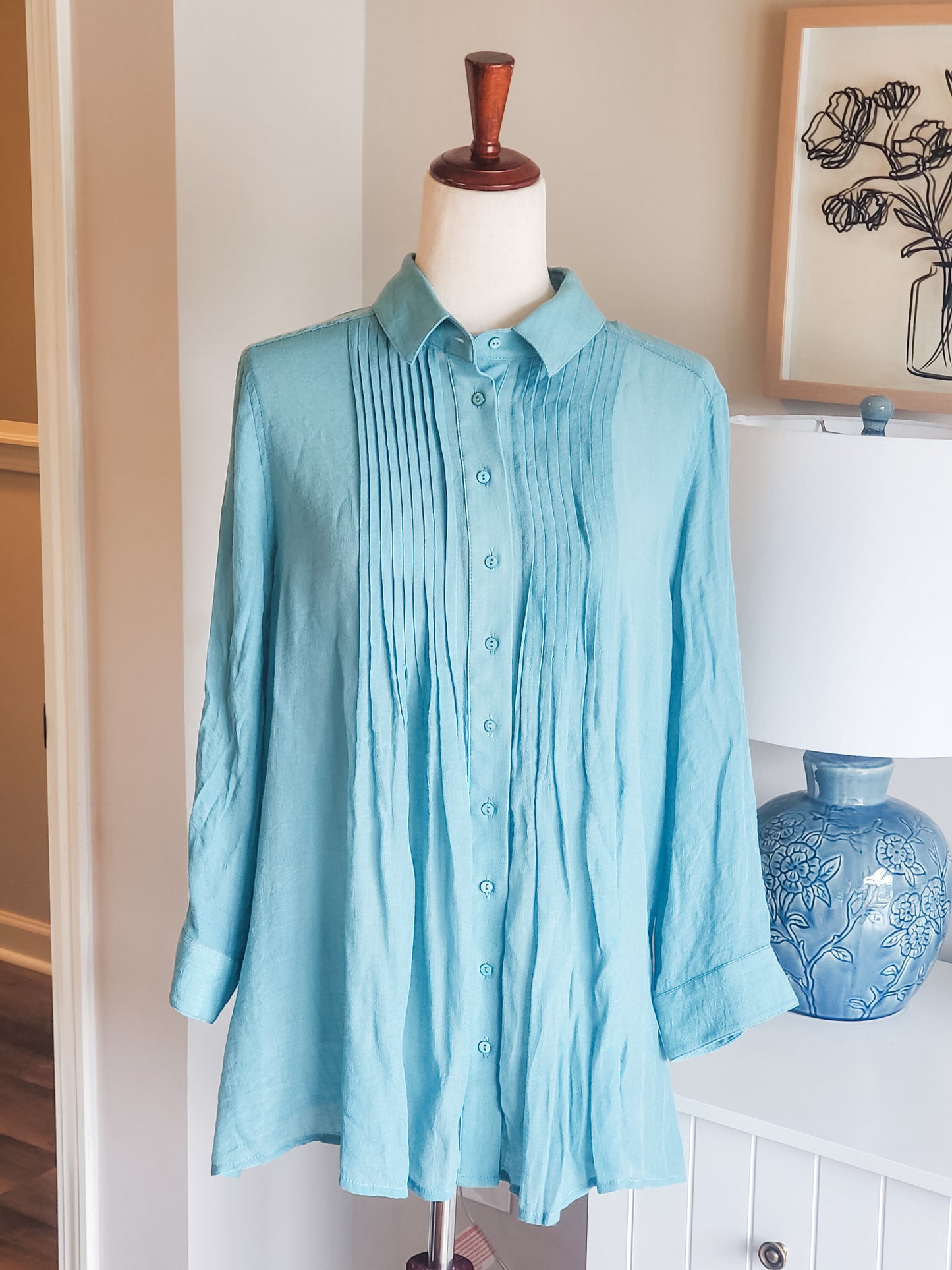 Turquoise Button Up M