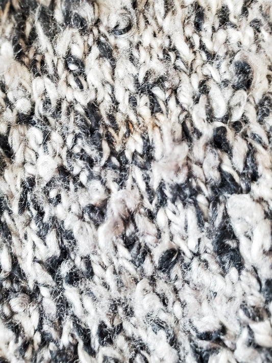 Black Gray Textured Cardigan M