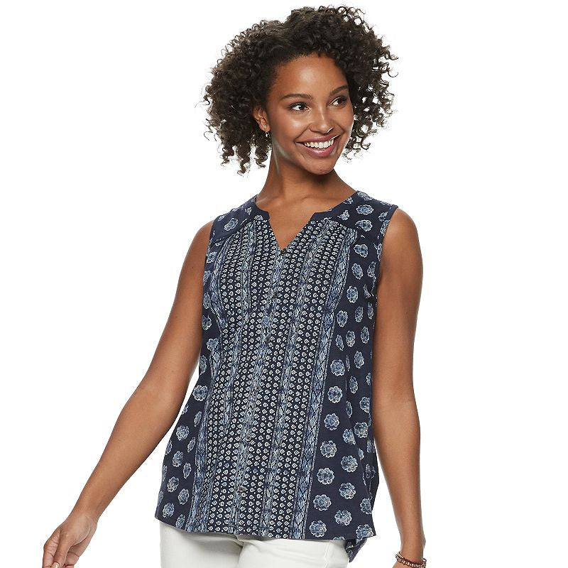 Navy Print Tank XL