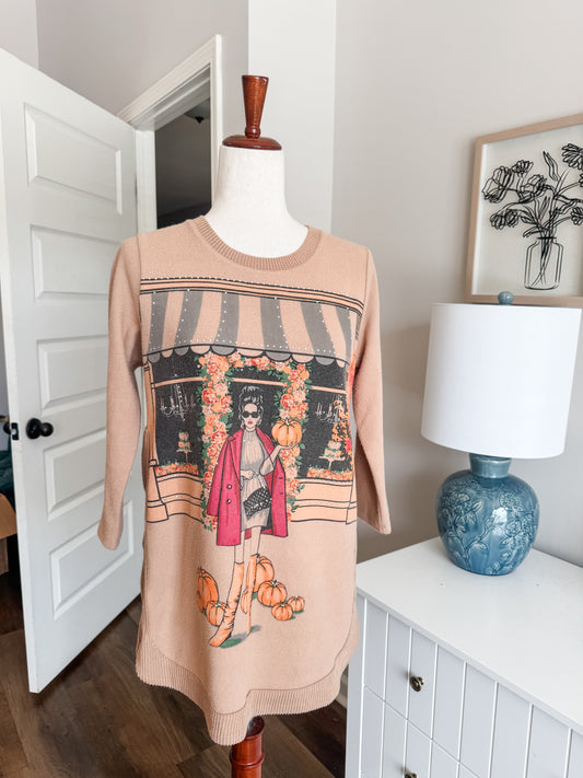 Brown Fleece Fall Top L