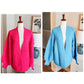 NEW Textured Sleeve Cardigan :: Hot Pink+Bright Blue