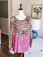 NEW Pink and Animal Print Top M
