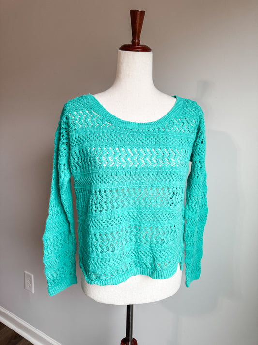 Turquoise Cropped Sweater PXL