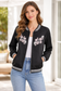 Black Lightweight Embroidered Jacket M