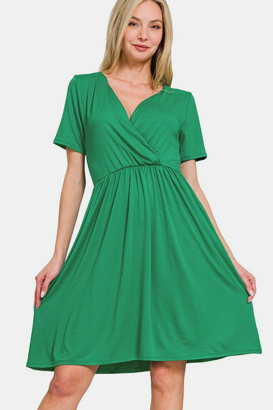 NEW Kelly Green V Neck Dress