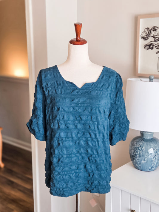 Teal Textured Top L
