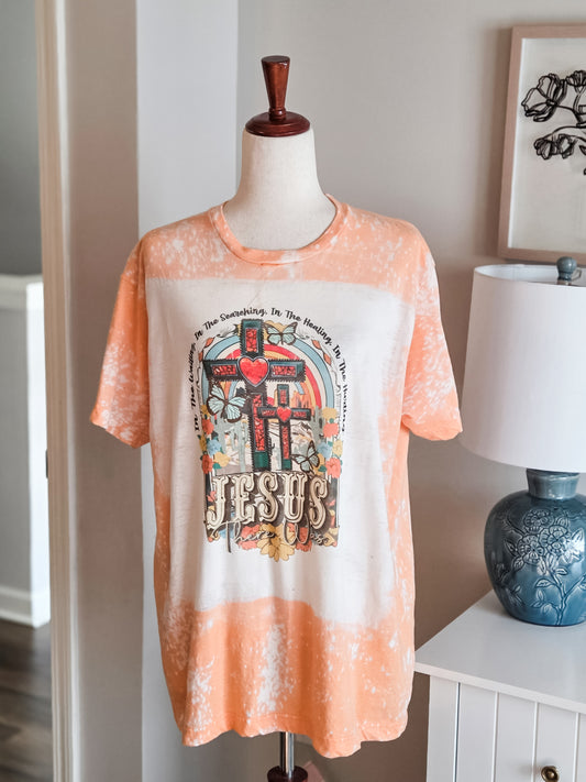 Coral “There Was Jesus” Tee L