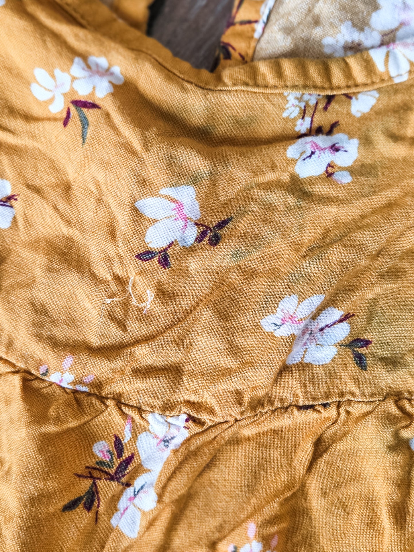 Mustard Floral Dress Youth M
