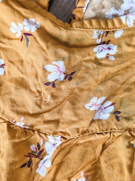 Mustard Floral Dress Youth M