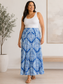 Blue Print Maxi Skirt XL