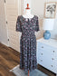 Black Pink Green Floral Maxi Dress XL