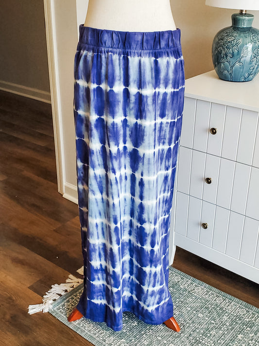 Blue Tie Dye Maxi Skirt 14/16