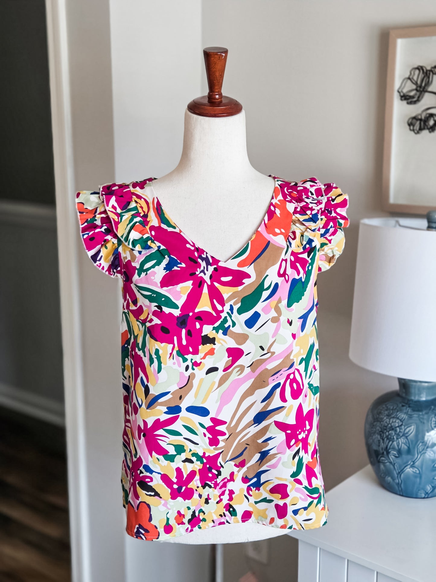 Multi Color Print Top M