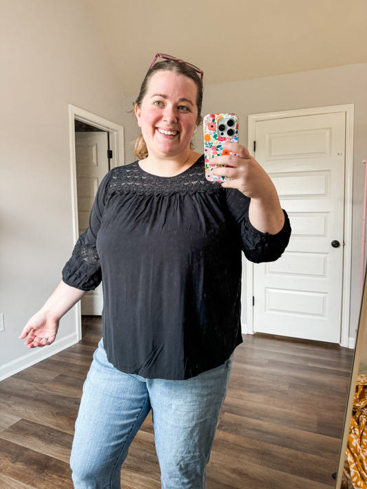 Black Top with Pretty Trim