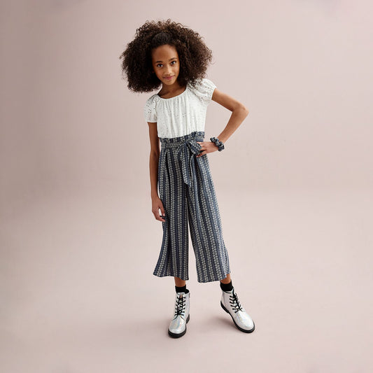Navy White Jumpsuit Youth 16 1/2