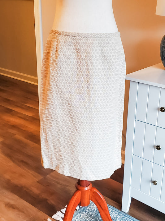 Cream Textured Skirt 10/12