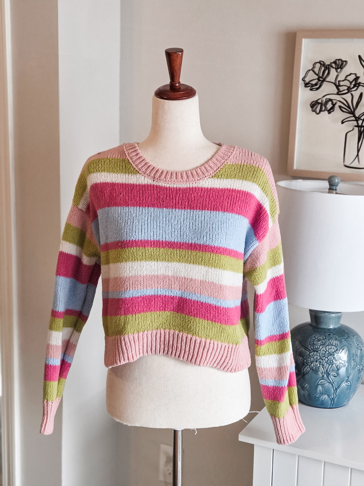 Striped Cropped Sweater M
