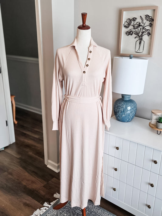 NEW Oatmeal Ribbed Dress M