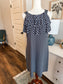 Navy White Print Dress 14